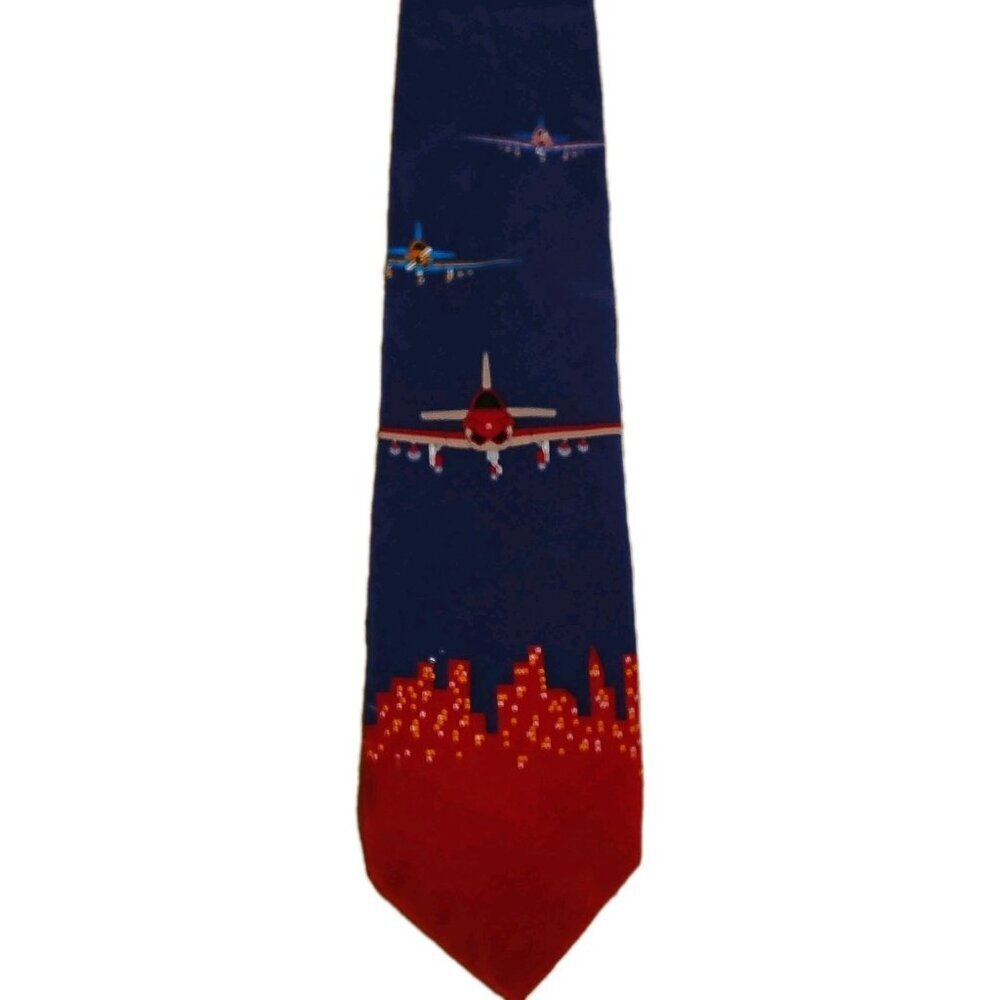 Vicki Davis New York Happy Landing Tie 100% Silk - Picture 2 of 8